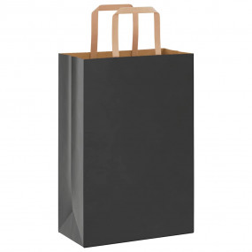 Paper Bags 50 pcs with Handles Black 21x11x31 cm