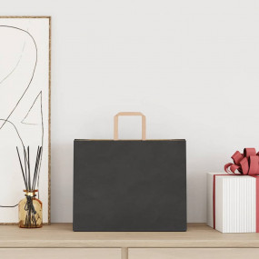 Paper Bags 50 pcs with Handles Black 32x22x24 cm