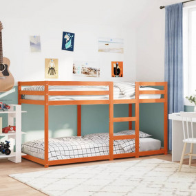 Bunk Bed without Mattress Wax Brown 90 x 78.7 " Solid W...