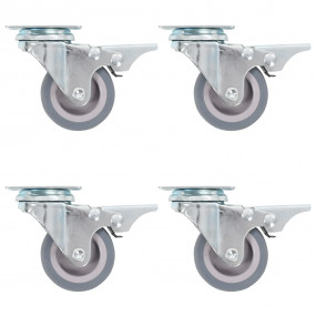Swivel Casters with Double Brakes 4 pcs 1.97 "