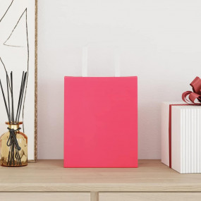 Paper Bags 250 pcs with Handles Pink 18x8x22 cm
