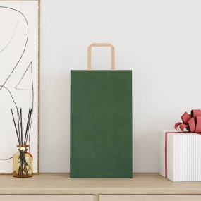 Paper Bags 50 pcs with Handles Green 21x11x36 cm