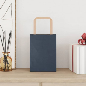 Paper Bags 50 pcs with Handles Blue 15x8x21 cm