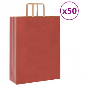 Paper Bags 50 pcs with Handles Red 32x12x42 cm