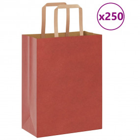 Paper Bags 250 pcs with Handles Red 21x11x28 cm
