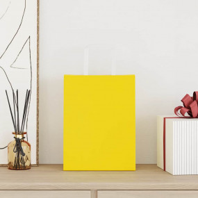 Paper Bags 50 pcs with Handles Yellow 21x11x28 cm