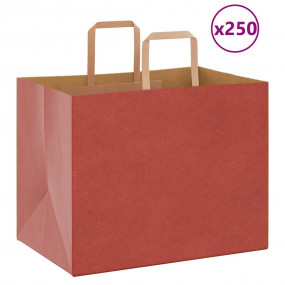 Paper Bags 250 pcs with Handles Red 32x22x24 cm