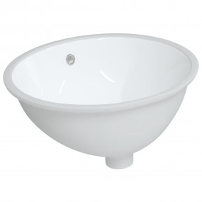 Bathroom Sink White 19.3x15.9x8.3" Oval Ceramic