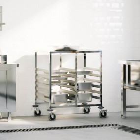 Tray Trolley with 12 GN Containers 29.5x21.7x34.3" Stai...