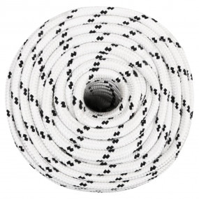 Braided Boat Rope White 0.55 "x82.0 ' Polyester