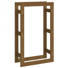 Firewood Rack Honey Brown 23.6x9.8x39.4" Solid Wood Pin...
