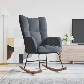 Rocking Chair Dark Gray Velvet