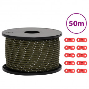 Tent Guy Rope with Reflective Strips and Spanners 164.0...