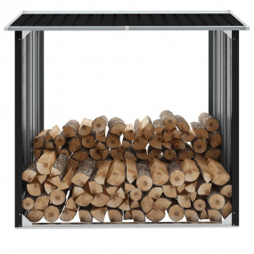 Log Storage Shed Galvanized Steel 67.7"x35.8"x60.6" Ant...