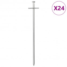 Tent Pegs 24 pcs 9.1 " 0.24 " Galvanized Steel