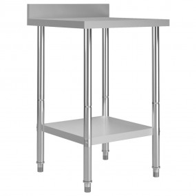 Kitchen Work Table with Backsplash 23.6"x23.6"x36.6" St...