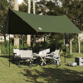 Camping Tarp Olive Green 181.9x120.5x83.1" Waterproof