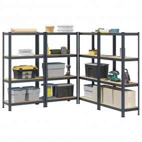 4-Layer Storage Shelves 4 pcs Anthracite Steel&Engineer...