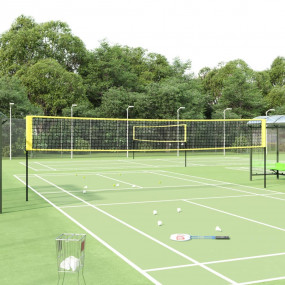 Badminton Net Yellow and Black 236.2"x61" PE Fabric