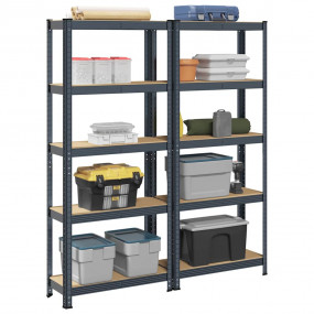 5-Layer Storage Shelves 2 pcs Anthracite Steel&Engineer...