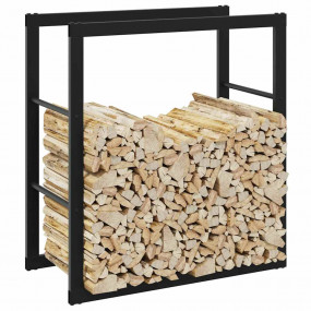 Firewood Rack Black 21.7x11.8x24.0" Steel