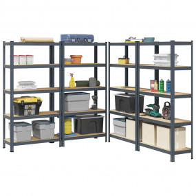 5-Layer Storage Shelves 4 pcs Anthracite Steel&Engineer...