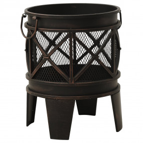 Rustic Fire Pit with Poker 16.5"21.3" Steel