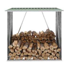 Garden Log Storage Shed Galvanized Steel 64.2"x32.7"x60...