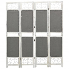 4-Panel Room Divider Grey 55.1x65.0" Fabric