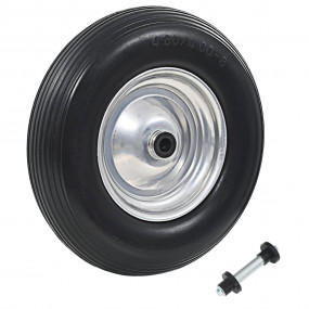 Wheelbarrow Wheel with Axle Solid PU 4.00-8 15.35 "