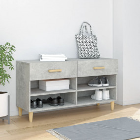 Shoe Cabinet Concrete Grey 40.2x13.8x21.7" Engineered W...