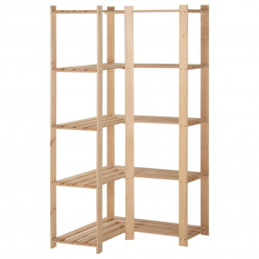 5-Tier Storage Corner Rack 32.5"x32.5"x66.9" Solid Wood...
