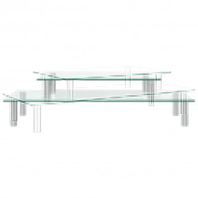 2-Tier Monitor Stand Transparent Glass