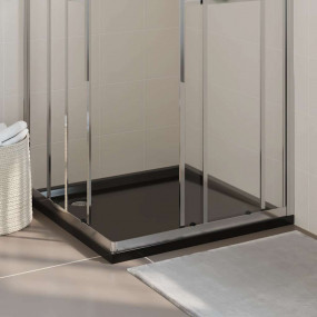 Square ABS Shower Base Tray Black 35.4"x35.4"