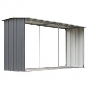 Garden Log Storage Shed Galvanized Steel 129.9"x36.2"x6...
