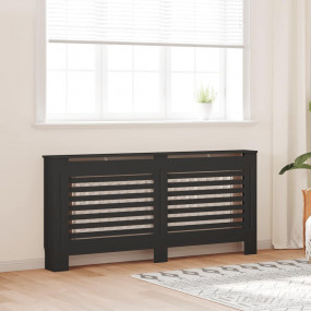 Radiator Cover Black 67.7"x7.5"x32.1" MDF