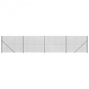 Chain Link Fence with Flange Anthracite 5.2'x32.8'