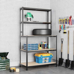 5-Layer Work Table with Shelves Anthracite Steel&Engine...