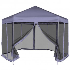 Hexagonal Pop-Up Marquee with 6 Sidewalls Dark Blue 11....