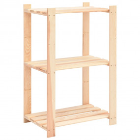 3-Tier Storage Rack 23.6"x15"x35.4" Solid Pinewood 330....
