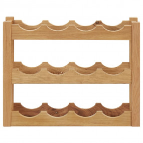 Wine Rack for 12 Bottles 18.5"x8.3"x14.2" Solid Oak Woo...