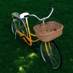 Bike Front Basket with Cover 19.7"x17.7"x13.8" Natural ...