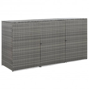 Triple Wheelie Bin Shed Anthracite 90.2"x30.7"x47.2" Po...
