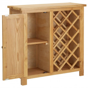 Wine Cabinet for 11 Bottles 31.5"x12.6"x31.5" Solid Oak...