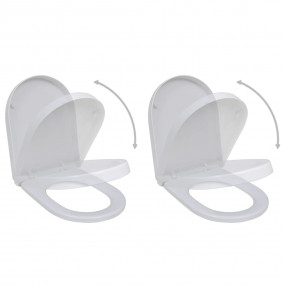 Toilet Seats with Soft Close Lids 2 pcs Plastic White