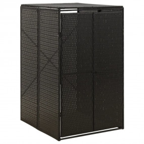 Single Wheelie Bin Shed Black 27.6"x31.5"x46.1" Poly Ra...