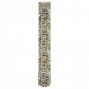 Circular Gabion Pole Galvanized Steel 11.8"x78.7"