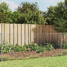Chain Link Fence with Flange Silver 2.6'x82'