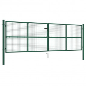 Mesh Garden Gate Steel 153.5"x49.2" Green