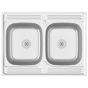 Kitchen Sink with Double Basins Silver 31.5"x23.6"x6.1"...